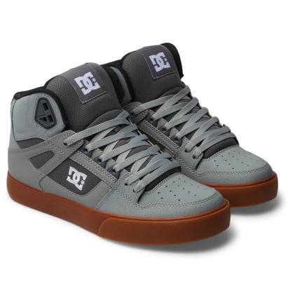 Grey / White / Grey Men DC Shoes Pure High-Top Sneakers | DC-8793502