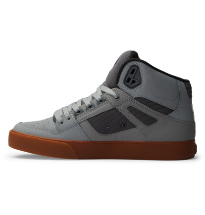 Grey / White / Grey Men DC Shoes Pure High-Top Sneakers | DC-8793502