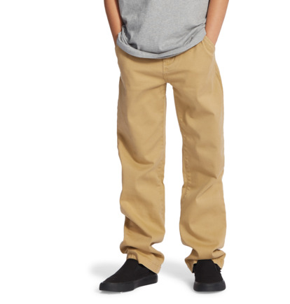 Khaki Kids' DC Shoes Worker Relaxed Chino Pants | DC-1234580