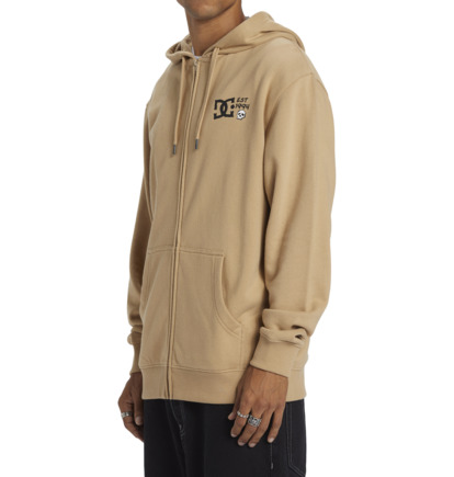 Khaki Men DC Shoes Cactus Zip-Up Hoodie | DC-4705193