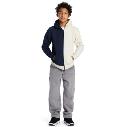 Navy Kids' DC Shoes Baseline Zip-Up Hoodie | DC-0174862