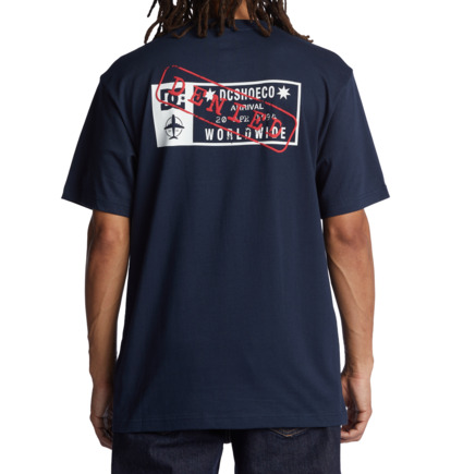 Navy Men DC Shoes Wes Traveler T-Shirt | DC-1385970