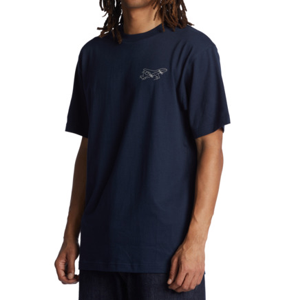 Navy Men DC Shoes Wes Traveler T-Shirt | DC-1385970