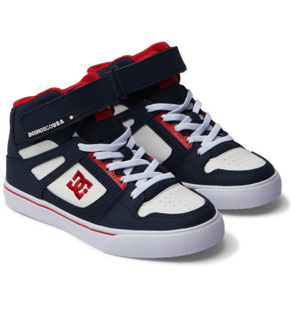 Navy / Red Kids' DC Shoes Pure High-Top EV Skate Shoes | DC-4298371