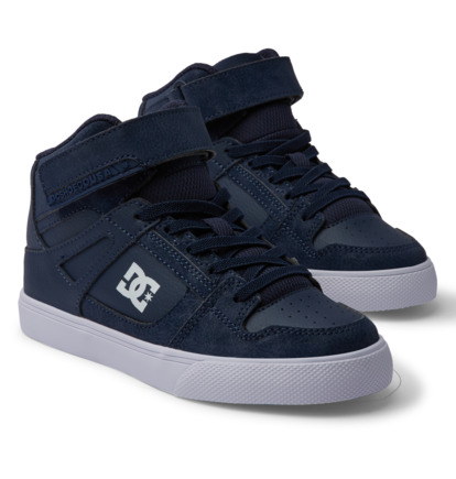 Navy / White Kids' DC Shoes Pure High-Top EV Skate Shoes | DC-4183706