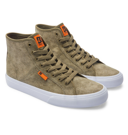 Olive Men DC Shoes Manual High-Top Skate Shoes | DC-4613057