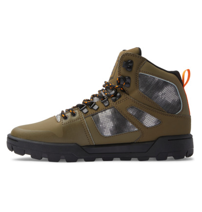 Olive / Black Men DC Shoes Pure Hi Water Resistant Winter Boots | DC-2759043