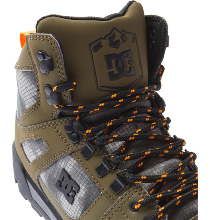 Olive / Black Men DC Shoes Pure Hi Water Resistant Winter Boots | DC-2759043