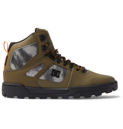 Olive / Black Men DC Shoes Pure Hi Water Resistant Winter Boots | DC-2759043