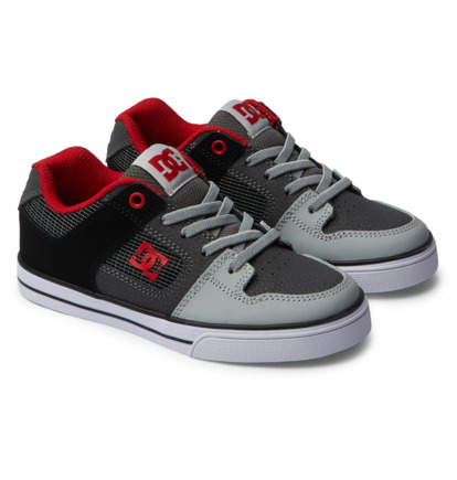 Red / Grey Kids' DC Shoes Pure Elastic Skate Shoes | DC-8395714