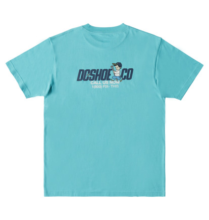 Turquoise Men DC Shoes Fixer Upper T-Shirt | DC-3840751