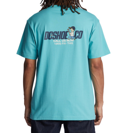 Turquoise Men DC Shoes Fixer Upper T-Shirt | DC-3840751