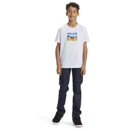 White Kids' DC Shoes Chrome T-Shirt | DC-1075623