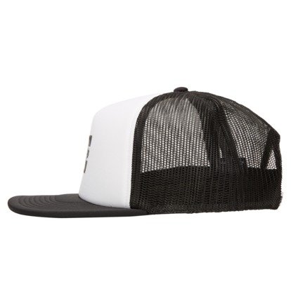 White / Black Men DC Shoes Gas Station Trucker Cap | DC-7351642