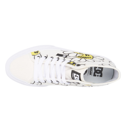 White / Black / Flower Women DC Shoes Manual High-Top Sneakers | DC-9746035