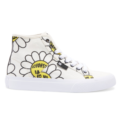 White / Black / Flower Women DC Shoes Manual High-Top Sneakers | DC-9746035