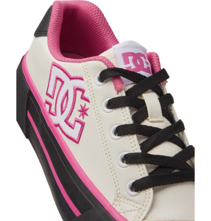 White / Black / Pink Women DC Shoes Chelsea Platform Sneakers | DC-6740582