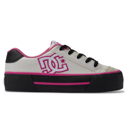 White / Black / Pink Women DC Shoes Chelsea Platform Sneakers | DC-6740582