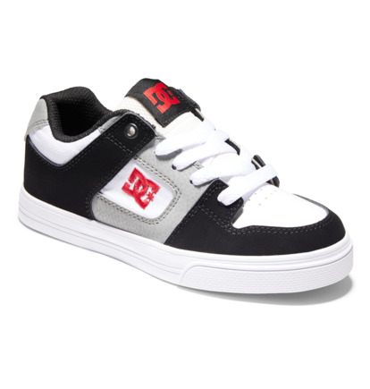 White / Black / Red Kids' DC Shoes Pure Skate Shoes | DC-9215436