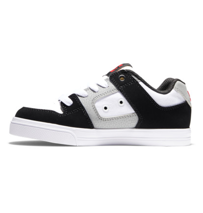 White / Black / Red Kids' DC Shoes Pure Skate Shoes | DC-9215436