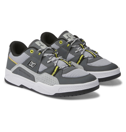 White / Grey / Yellow Men DC Shoes Construct Sneakers | DC-2514069