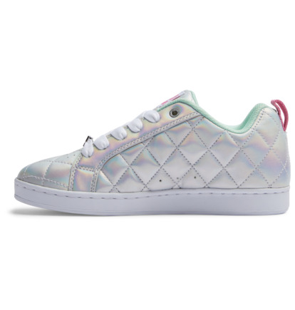 White / Metal Silver / Pink Women DC Shoes Court Graffik SE Sneakers | DC-8475139