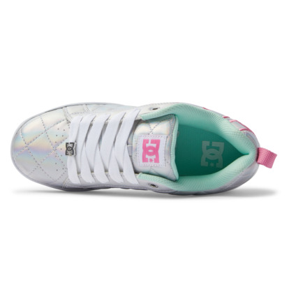 White / Metal Silver / Pink Women DC Shoes Court Graffik SE Sneakers | DC-8475139