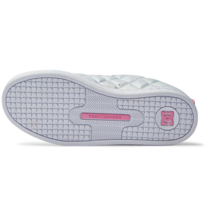 White / Metal Silver / Pink Women DC Shoes Court Graffik SE Sneakers | DC-8475139