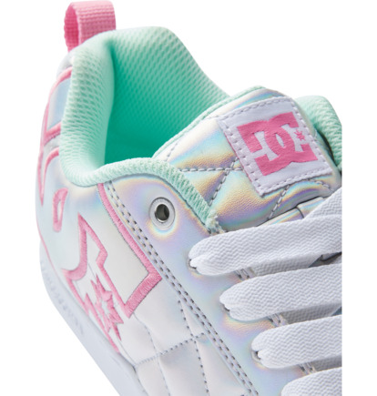 White / Metal Silver / Pink Women DC Shoes Court Graffik SE Sneakers | DC-8475139