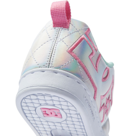 White / Metal Silver / Pink Women DC Shoes Court Graffik SE Sneakers | DC-8475139