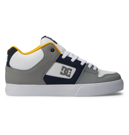 White / Navy Men DC Shoes Pure Mid Top Sneakers | DC-4190725