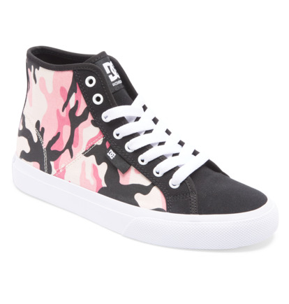 White / Pink Camo Women DC Shoes Manual High-Top Sneakers | DC-6583704