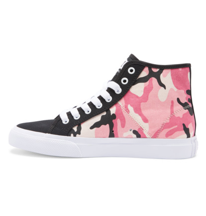 White / Pink Camo Women DC Shoes Manual High-Top Sneakers | DC-6583704