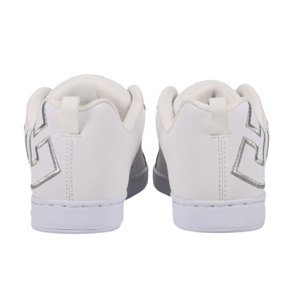 White / Silver Women DC Shoes Court Graffik Sneakers | DC-3514802