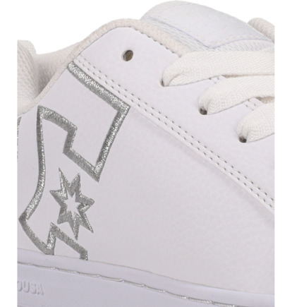 White / Silver Women DC Shoes Court Graffik Sneakers | DC-3514802